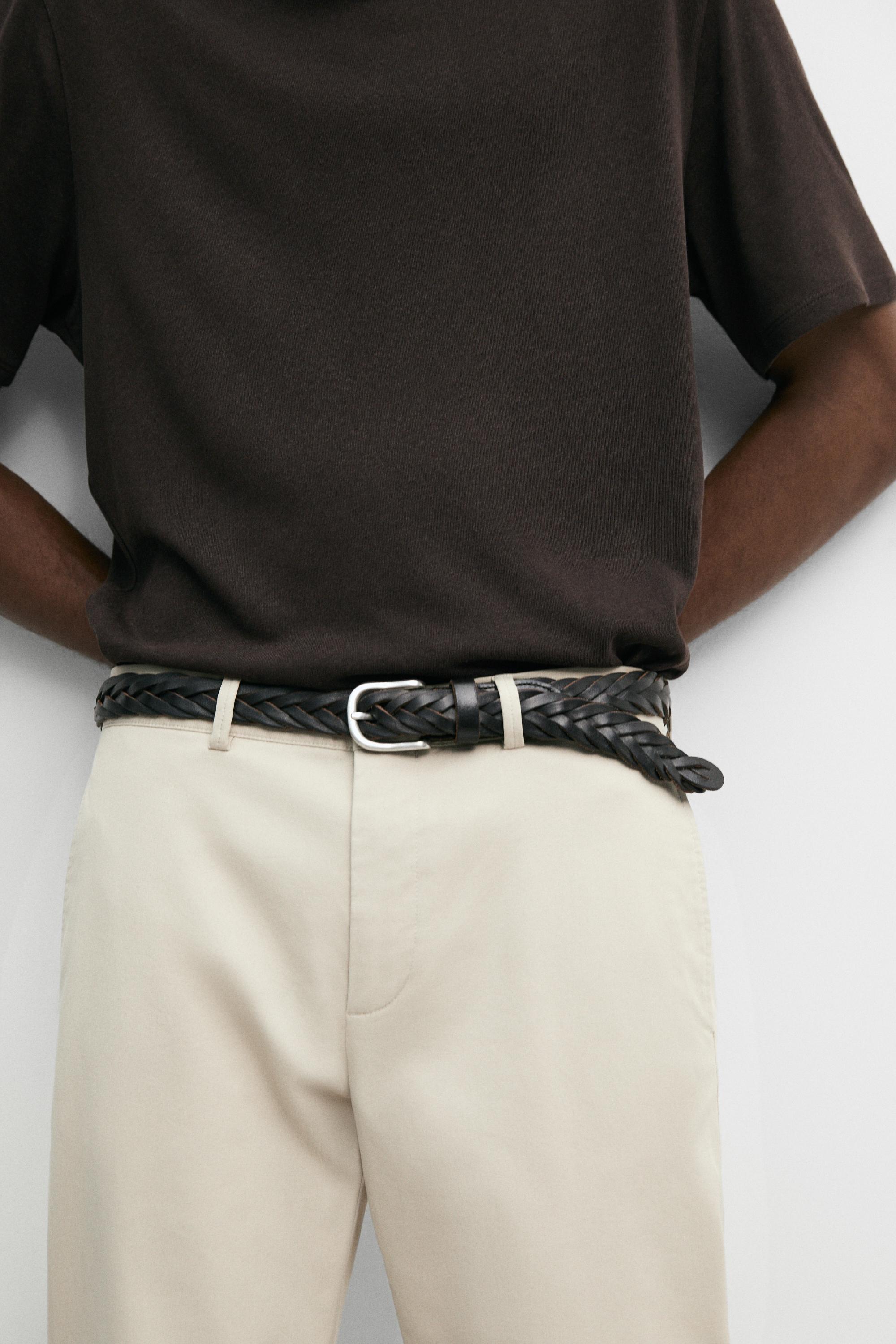 Cotton-blend slim fit pants